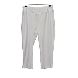 Masseys Leggings Womens Large White‎ Capri Cropped Stretch Activewear Yoga Pants